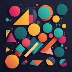 Abstract background with colorful geometric shapes and minimalistic design