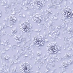 Elegant Lavender Floral Wallpaper with Rose Pattern Design