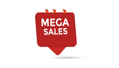Mega sales button web banner templates. Vector Illustration 
