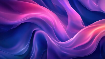 Obraz premium Flowing layers of vibrant pinks, purples, and blues create a mesmerizing, ethereal scene that resembles delicate silk waves in motion.
