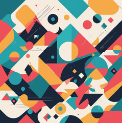 Obraz premium Abstract background with colorful geometric shapes and minimalistic design