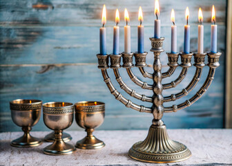 Fototapeta premium menorah with candles