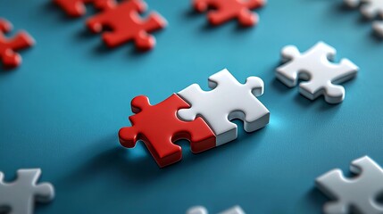 Fototapeta premium A minimalist graphic of a puzzle piece fitting into place, symbolizing the final piece of a business plan.