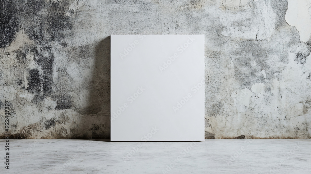 Poster white canvas with centered frame on a minimalist background1