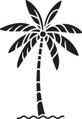 Palm tree illustration silhouette vector art design