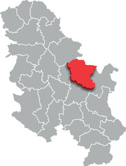 braničevo district map ADMINISTRATIVE DIVISIONS of SERBIA 3d isometric map
