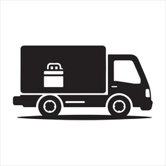 delivery icon Vector silhoutte illustration on a white background. 