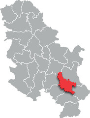 nisava district map ADMINISTRATIVE DIVISIONS of SERBIA 3d isometric map