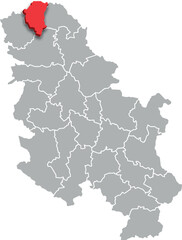 NORTH Bačka district map ADMINISTRATIVE DIVISIONS of SERBIA 3d isometric map