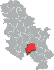 rasina district map ADMINISTRATIVE DIVISIONS of SERBIA 3d isometric map