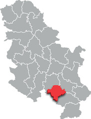 toplica district map ADMINISTRATIVE DIVISIONS of SERBIA 3d isometric map