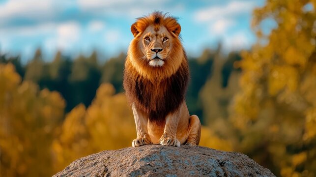 A wildlife-themed image of a lion surveying its territory, symbolizing dominance in the business world.