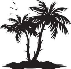 Palm tree illustration silhouette vector art design