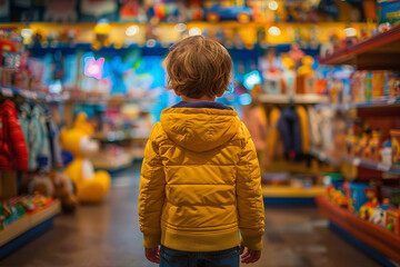 Child Wondering in Toy Store