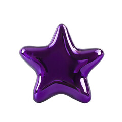 A playful shiny purple star isolated.