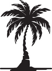 Palm tree illustration silhouette vector art design