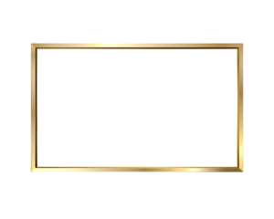 Minimalist rectangular gold frame isolated on a white background, ideal for modern and elegant design projects