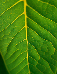 Obraz premium tropical jungle foliage, dark green leaf nature background