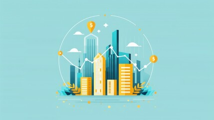 Financial resilience, planning for economic stability, flat design illustration