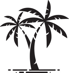 Palm tree illustration silhouette vector art design