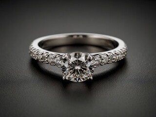 silver ring with diamonds