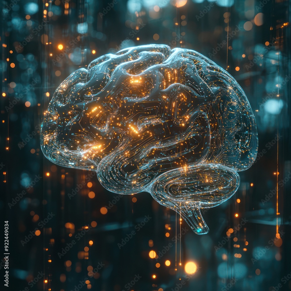 Poster digital brain, a visual representation of intellect