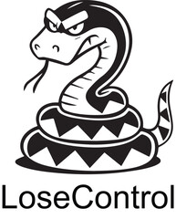 Illustration of Cartoon reptile character. A funny, cool snake relaxes