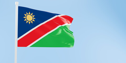 Namibia flag of silk-3D illustration. 3d render.
