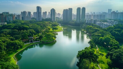 Obraz premium city with clean air and green spaces for everyone