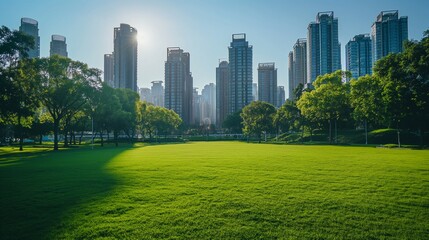 Fototapeta premium city with clean air and green spaces for everyone