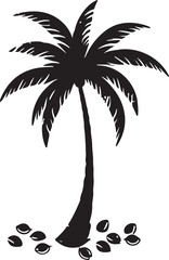 Palm tree illustration silhouette vector art design