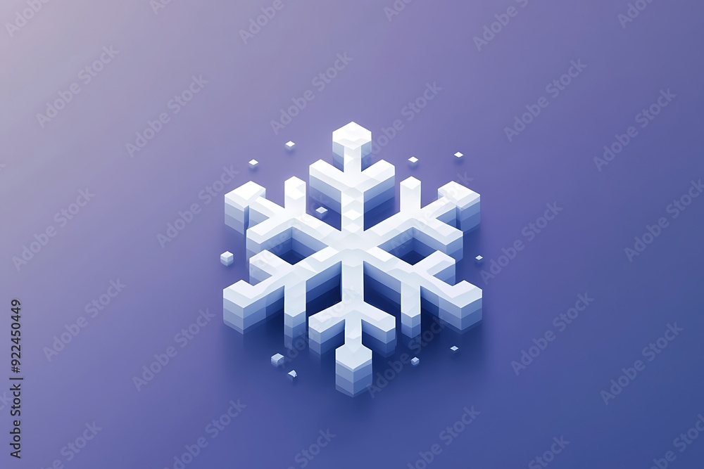 Poster minimalist isometric blocks with simple snowflake design