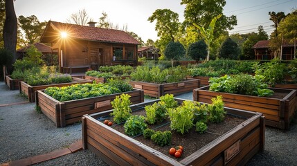 community garden where residents grow their own fruits, vegetables