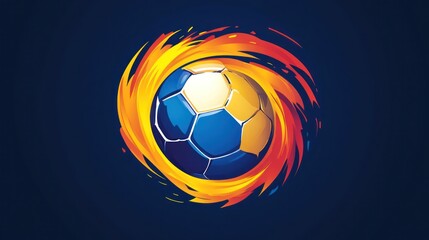 Soccer Ball with Fire Illustration