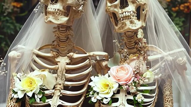 Skeletons enjoy a wedding