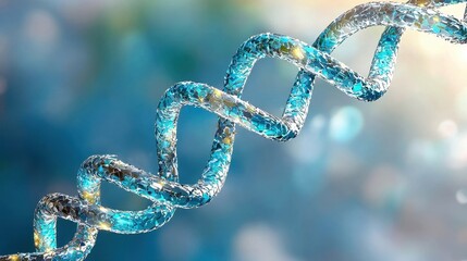 Abstract close-up of a shimmering blue chain, representing connection and unity in a vibrant, dreamy background.