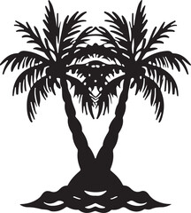 Palm tree illustration silhouette vector art design