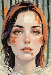 illustration of a painted woman's face