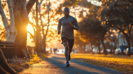 Obraz premium fitness enthusiast exercising at a local park, demonstrating the importance of physical activity