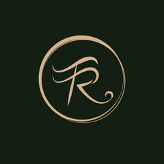 Abstract letter FR monogram logo 