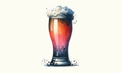 free drink, watercolor mugs of beer, alcohol drinks, hand drawn illustration, watercolor mugs of beer