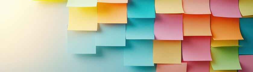 Obraz premium Business workshop with engaging brainstorming, rightaligned, solid pastel background, high resolution