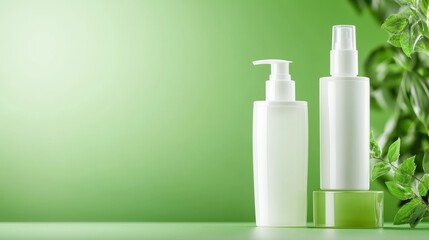 Sustainable and eco-friendly packaging for a lineup of green beauty products, promoting a cleaner environment