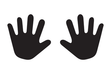 Hand icon, vector. Hand silhouette, sign and symbol. Hand, palm vector illustration.