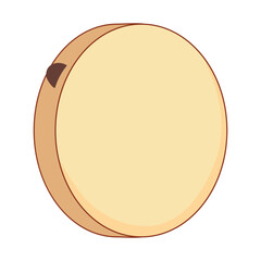 Ravanna is a traditional musical instrument of Mauritius. Vector drum made of wood and stretched skin for Sega music. Percussion instrument common among the peoples of Africa and India in flat style.