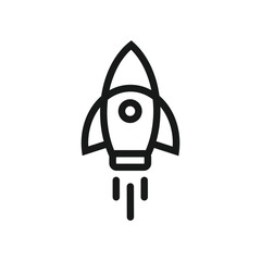 Launch symbol, rocket icon vector 