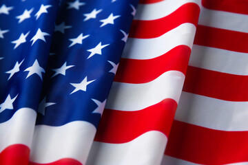 Flag of USA as background, closeup view