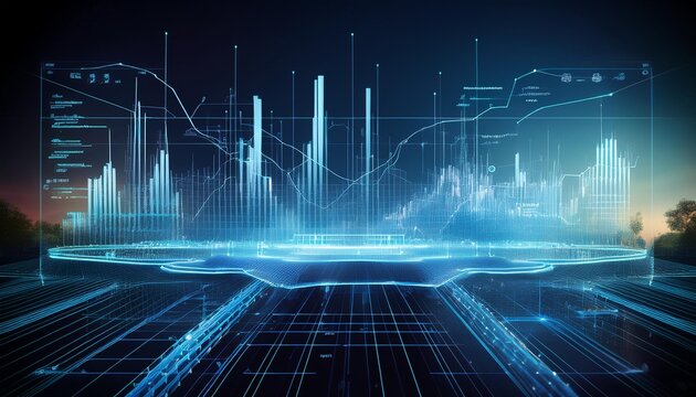 High-tech power grid interface displaying data analysis and price graphs