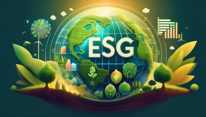 An image depicting the concept of ESG (Environmental, Social, and Governance) 