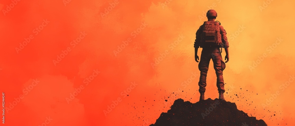 Poster boldly exploring a world of light and shadow - cartoon with copy space for text